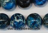 CDT222 15.5 inches 20mm round dyed aqua terra jasper beads