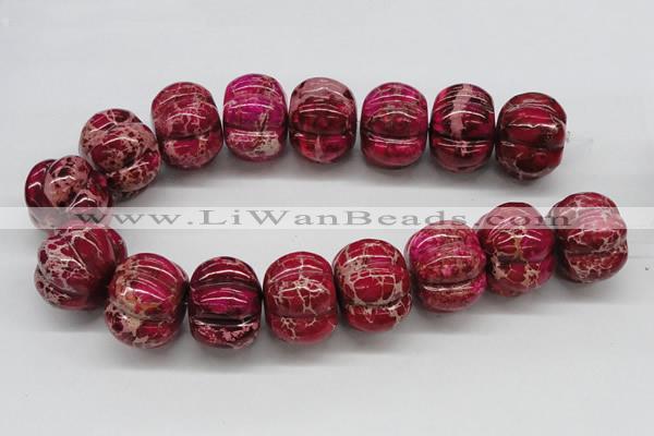 CDT25 15.5 inches 26*35mm pumpkin dyed aqua terra jasper beads