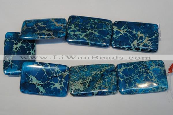 CDT335 15.5 inches 40*60mm rectangle dyed aqua terra jasper beads