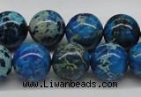 CDT46 15.5 inches 14mm round dyed aqua terra jasper beads wholesale