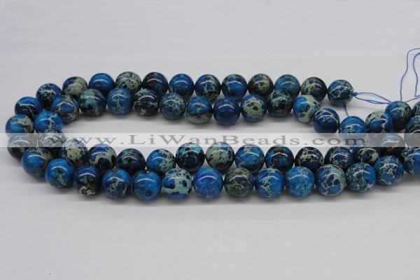 CDT46 15.5 inches 14mm round dyed aqua terra jasper beads wholesale