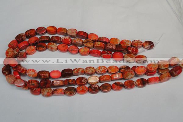 CDT528 15.5 inches 10*14mm oval dyed aqua terra jasper beads