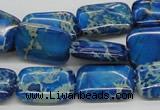 CDT55 15.5 inches 13*18mm rectangle dyed aqua terra jasper beads