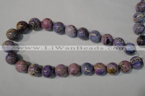 CDT698 15.5 inches 18mm round dyed aqua terra jasper beads