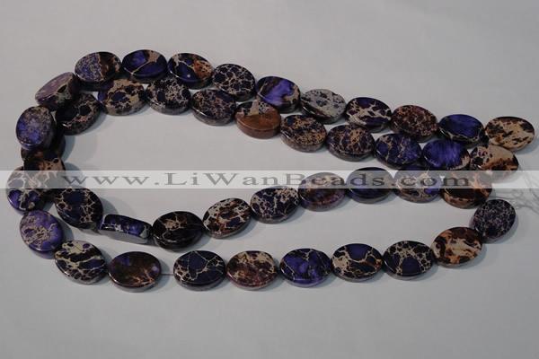 CDT710 15.5 inches 13*18mm oval dyed aqua terra jasper beads