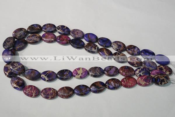 CDT711 15.5 inches 13*18mm oval dyed aqua terra jasper beads