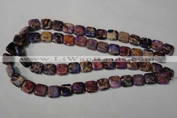 CDT716 15.5 inches 14*14mm square dyed aqua terra jasper beads