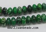 CDT72 15.5 inches 6*10mm rondelle dyed aqua terra jasper beads