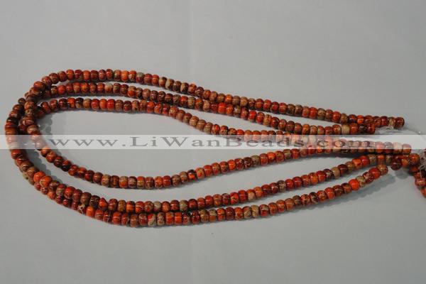 CDT731 15.5 inches 4*6mm rondelle dyed aqua terra jasper beads