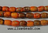 CDT740 15.5 inches 5*8mm drum dyed aqua terra jasper beads