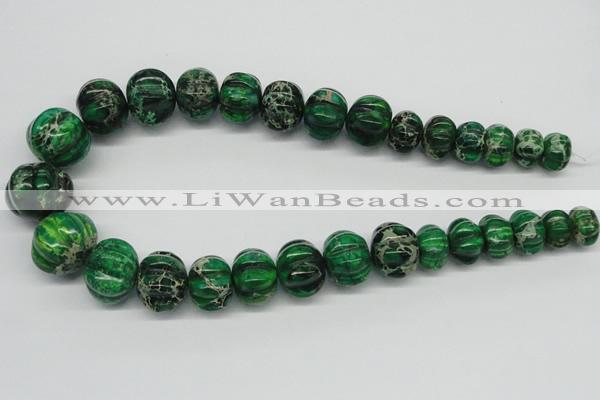 CDT76 15.5 inches multi sizes pumpkin dyed aqua terra jasper beads