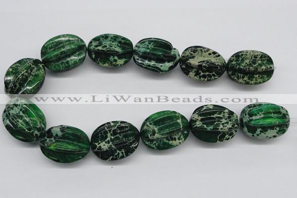 CDT78 15.5 inches 26*33mm star fruit shaped dyed aqua terra jasper beads