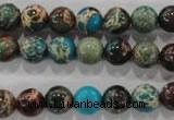 CDT802 15.5 inches 8mm round dyed aqua terra jasper beads wholesale