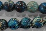 CDT807 15.5 inches 15mm round dyed aqua terra jasper beads wholesale