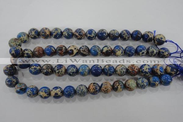 CDT816 15.5 inches 14mm round dyed aqua terra jasper beads wholesale