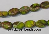 CDT939 15.5 inches 8*12mm oval dyed aqua terra jasper beads