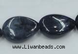 CDU03 15.5 inches 18*25mm flat teardrop natural blue dumortierite beads