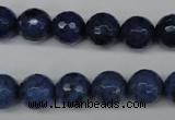 CDU113 15.5 inches 10mm faceted round blue dumortierite beads