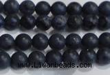 CDU200 15.5 inches 4mm round matte blue dumortierite beads