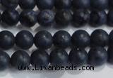 CDU201 15.5 inches 6mm round matte blue dumortierite beads