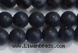 CDU203 15.5 inches 10mm round matte blue dumortierite beads