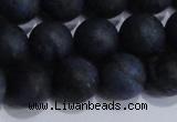 CDU205 15.5 inches 14mm round matte blue dumortierite beads