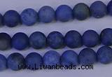 CDU301 15.5 inches 6mm round matte blue dumortierite beads