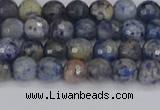 CDU308 15.5 inches 4mm faceted round blue dumortierite beads