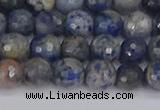 CDU309 15.5 inches 6mm faceted round blue dumortierite beads