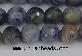 CDU311 15.5 inches 10mm faceted round blue dumortierite beads