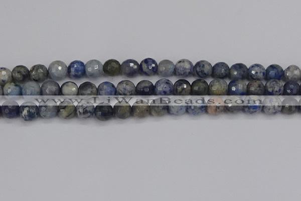 CDU311 15.5 inches 10mm faceted round blue dumortierite beads