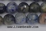 CDU312 15.5 inches 12mm faceted round blue dumortierite beads