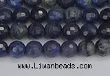 CDU315 15.5 inches 4mm faceted round blue dumortierite beads