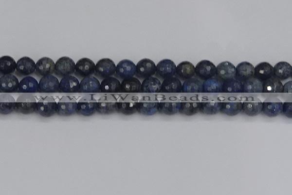 CDU319 15.5 inches 12mm faceted round blue dumortierite beads