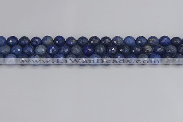 CDU324 15.5 inches 8mm faceted round blue dumortierite beads