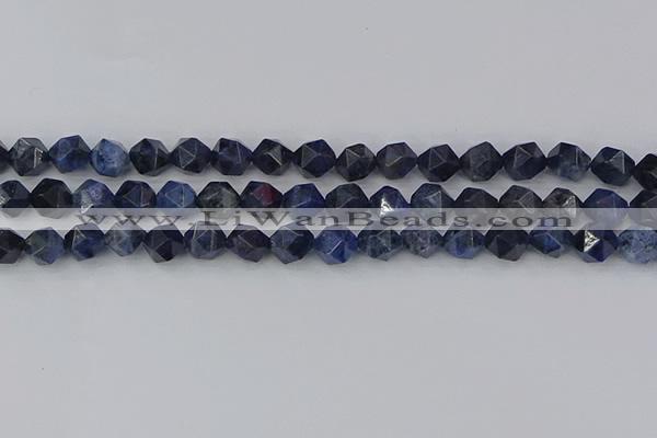 CDU331 15.5 inches 8mm faceted nuggets blue dumortierite beads