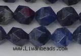 CDU332 15.5 inches 10mm faceted nuggets blue dumortierite beads