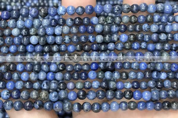 CDU350 15.5 inches 4mm round blue dumortierite beads wholesale