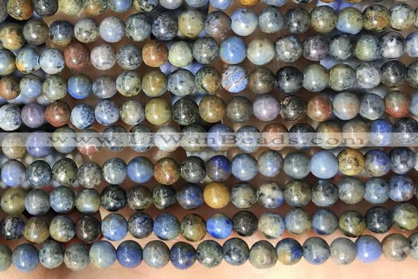 CDU360 15.5 inches 4mm round sunset dumortierite beads wholesale