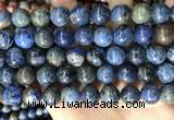 CDU364 15.5 inches 12mm round sunset dumortierite beads wholesale