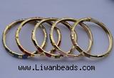 CEB01 5pcs 5.5mm width gold plated alloy with enamel bangles wholesale