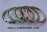 CEB03 5pcs 7mm width gold plated alloy with enamel bangles wholesale