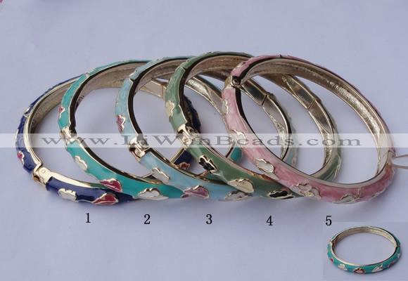 CEB03 5pcs 7mm width gold plated alloy with enamel bangles wholesale