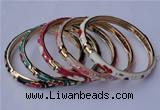 CEB04 5pcs 6mm width gold plated alloy with enamel bangles wholesale