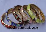 CEB07 5pcs 11.5mm width gold plated alloy with enamel bangles wholesale