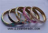 CEB09 5pcs 11.5mm width gold plated alloy with enamel bangles wholesale