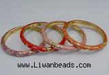 CEB101 6mm width gold plated alloy with enamel bangles wholesale