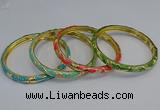 CEB102 6mm width gold plated alloy with enamel bangles wholesale