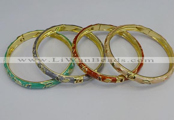 CEB104 7mm width gold plated alloy with enamel bangles wholesale