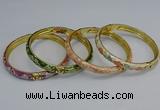 CEB105 7mm width gold plated alloy with enamel bangles wholesale